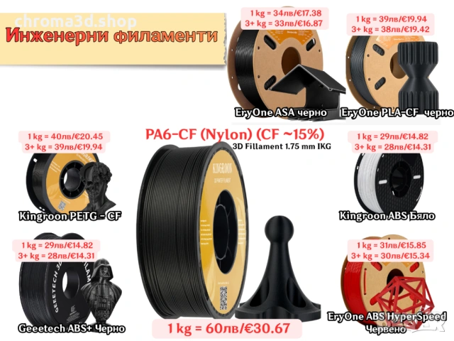 Filament филамент Нишка за 3D принтер Printer PLA PETG ABS NYLON TPU, снимка 12 - Други - 52318750