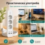 Смарт Разклонител Aerbes с 3 контакта 4 USB портове Type-C и 2м кабел, снимка 6