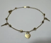 Златна гривна 14K 585 с ключ и сърце – 1,57 г – 19,5 см, снимка 1