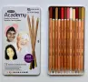 2Х Derwent Academy 12 WATERCOLOUR & 12 WATERCOLOUR SKINTONES Дервент акварелни моливи, снимка 2