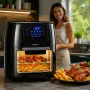 Фритюрник с горещ въздух XXL 4в1, 12L, 1800W – Фурна, грил и дехидратор, снимка 5