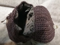 ръчно плетена раничка в кафяво с ламе, снимка 5