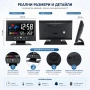 Електронна метеостанция с LED часовник дигитален термометър влагомер гласов контрол на батерии, снимка 7