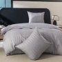 Комплект спално бельо 160x200 см с 2 калъфки 70x80 см, сатенени райета, микрофибър/памук, с цип, хип, снимка 3