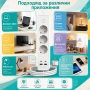 Смарт Разклонител Aerbes с 3 контакта 4 USB портове Type-C и 2м кабел, снимка 2