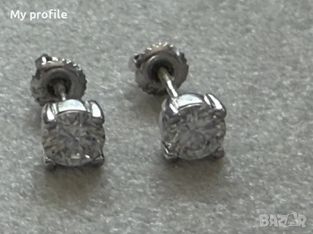 Руски сребърни обеци с лабораторен диамант , снимка 8 - Обеци - 55652763