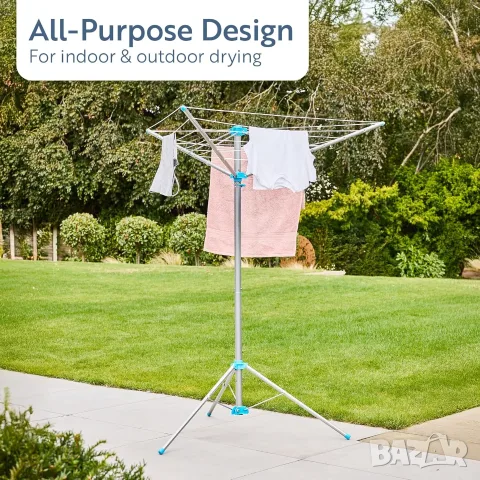 Преносим Въртящ се Сушилник за Дрехи Minky Freestanding Rotary Airer 15m за Тераса и Къмпинг