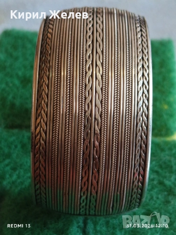 Стилна отворена сребърна гривна орнаментика много красива 51355, снимка 6 - Гривни - 54038014