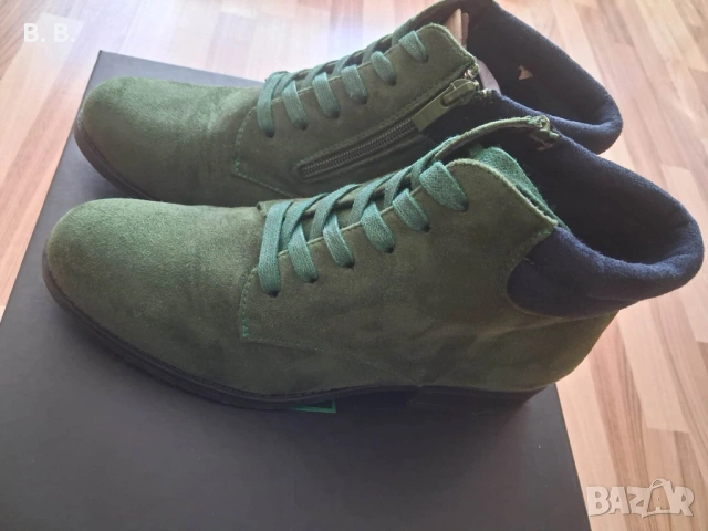 Тъмнозелени дамски боти, снимка 3 - Дамски боти - 54136100