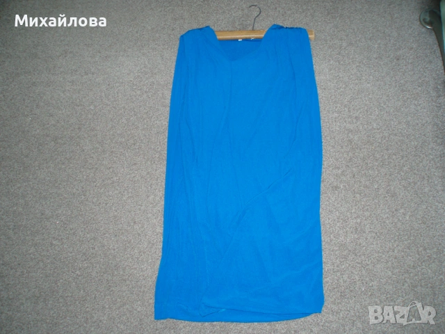 Рокля цвят кобалт M/L, снимка 2 - Рокли - 54612898