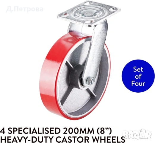 Тежкотоварни въртящи се колела GBL – комплект 4 бр. (със спирачки), снимка 3 - Индустриална техника - 53984060