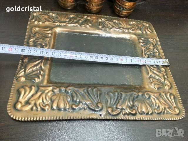 стари медни чашки с поднос , снимка 5 - Антикварни и старинни предмети - 37694657