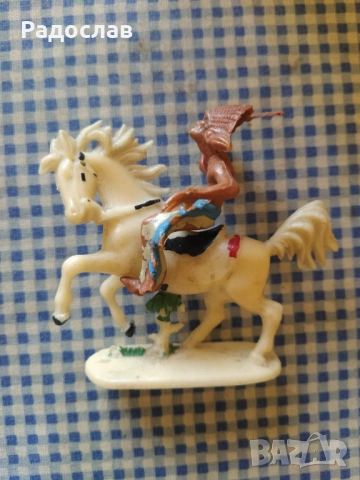 стара фигурка Конник Индианец, снимка 3 - Колекции - 54233443