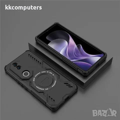 Калъф за vivo V50 5G – PC + TPU, Магнитен, Охлаждащ дизайн, Въздушни възглавници, 5 цвята, снимка 9 - Калъфи, кейсове - 55378492
