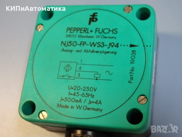 индуктивен сензор Pepperl+Fuchs NJ50-FP-WS3-J94 Proximity Sensor 20-250V, снимка 2 - Резервни части за машини - 54218256