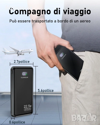 Преносима батерия 20 000mAh / С дисплей, снимка 3 - Друга електроника - 54955828