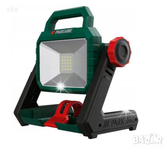 LED прожектор Parkside PLSA 20-LI A1, 20 диода, 2 интензитета, зах, с адаптер12V/20V или 230V       