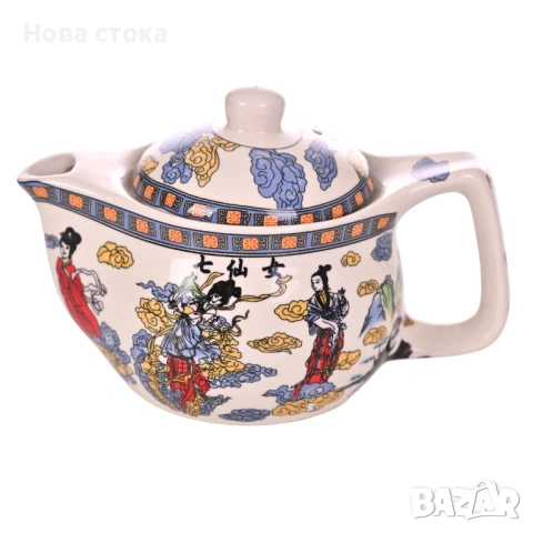 Керамичен чайник с цедка и капак, 4 модела, снимка 2 - Аксесоари за кухня - 54429972