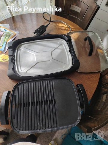 Скара Tefal - CB6A0830, 2000W, незалепващо, плоска/оребрена, черна, снимка 2 - Скари - 54571330