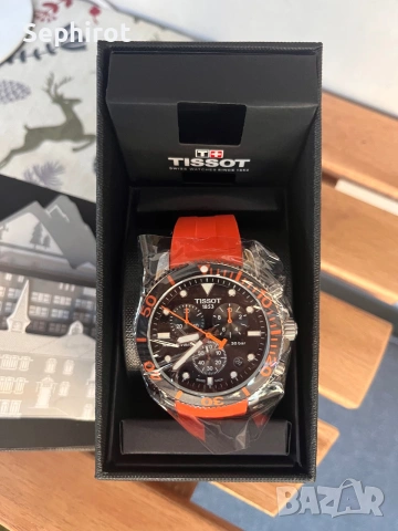 ЧИСТО НОВ Tissot Seastar 1000 Chronograph (Оранжев) – Пълен комплект, снимка 5 - Мъжки - 55038748