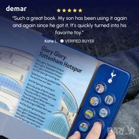 Детска футболна книжка и играчка за фенове на Tottenham Spurs (Suns to Love Spurs), снимка 7 - Образователни игри - 55011428