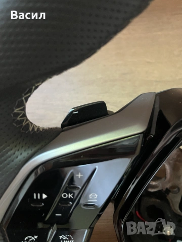 Волан оригинален кожен скосен с пера лостчета за смяна на скорости Пежо Peugeot PEUGEOT 3008 III , снимка 7 - Части - 54687880