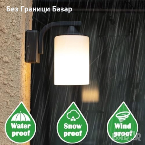 Нова Градинска стенна лампа E27 IP44 антрацит водоустойчив Външен стенен аплик, снимка 4 - Лед осветление - 54457291