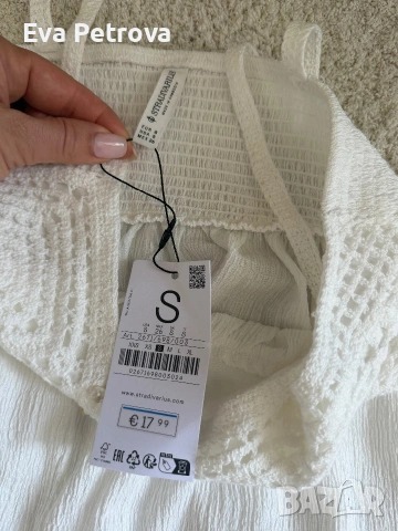 Stradivarius S дамски ленен топ, снимка 4 - Потници - 55085146