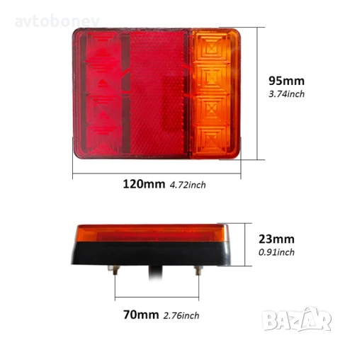 LED стопове за ремарке/платформа 12V-09, снимка 4 - Аксесоари и консумативи - 54835020
