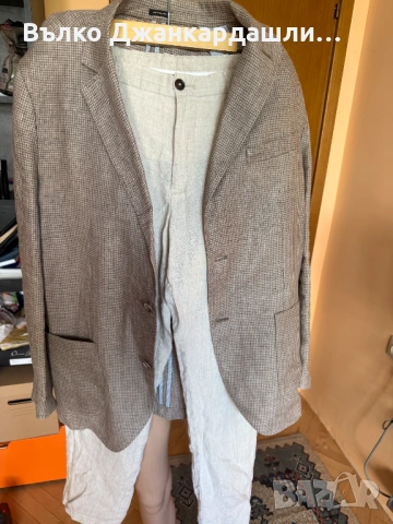 Мъжко ленено  сако Massimo Dutti, размер 54, снимка 10 - Сака - 54824204