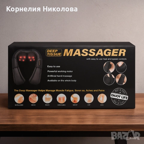 Електрически шиацу масажор за шия, рамене, гръб и тяло