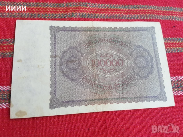 Банкнота 100000 марки 1923, снимка 2 - Нумизматика и бонистика - 54405118
