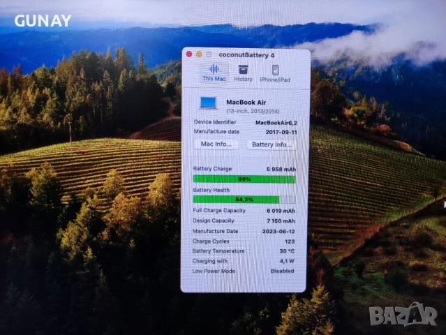 MacBook Air 2015 13 инча, i7, 8GB RAM, 240GB SSD, 84.2% (9 Часа) Батерия Apple Лаптоп Топ Състояние, снимка 10 - Лаптопи за работа - 55126989