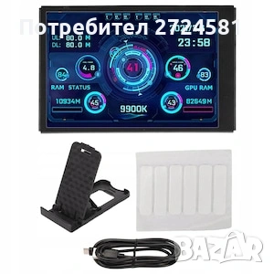 3.5-инчов Вторичен USB Мини Екран с Type-C Док, 3.5" PC CPU RAM Монитор за Данни