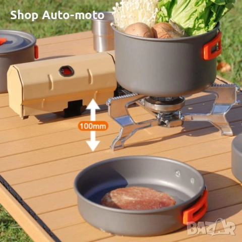 Сгъваем къмпинг котлон Automat-Преносим, Пиезо запалване, 2600W, снимка 13 - Газови котлони - 54092062