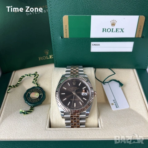 Rolex Datejust 41mm Two Tone Rose Gold Chocolate Automatic Мъжки / Унисекс Различни Варианти, снимка 2 - Мъжки - 54047827