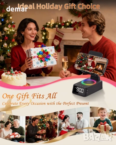 Будилник, поставка за мобилен телефон с Bluetooth високоговорител, 20 успокояващи звука, снимка 2 - Друга електроника - 54118144