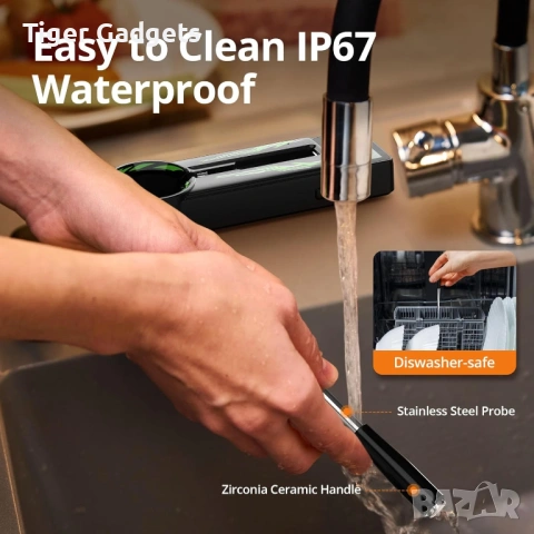 CharMeter FNT21 безжичен термометър за месо Bluetooth 100м дигитален, снимка 5 - Друга електроника - 54137129