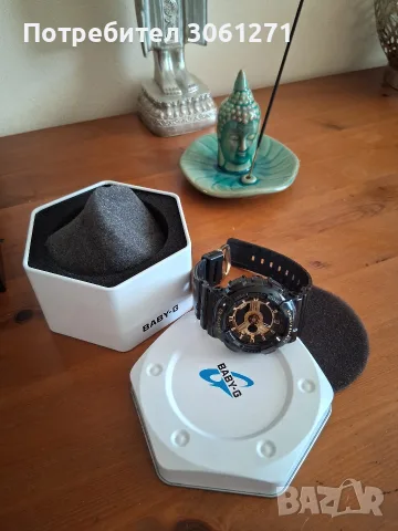 оригинален дамски часовник Casio Baby-G, модел BA-110 цвят: черно със златен циферблат. , снимка 3 - Дамски - 55666024