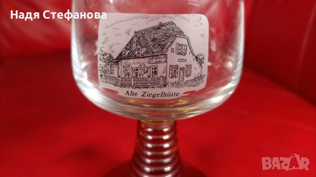 Много красив френски кристал, концентрат, 100 мл, жълтеникаво столче, снимка 4 - Чаши - 55221504
