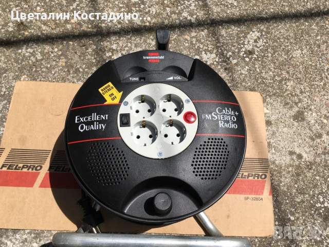 макара с удължител ""Brennenstuhl" 25 m + radio, снимка 3 - Други инструменти - 54397261