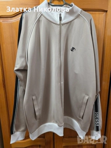 Мъжки суичър бежов GUESS, снимка 5 - Спортни дрехи, екипи - 54664655