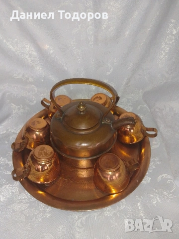 Стар Меден Сервиз за - Чай, Кафе , Ракия - 8 части, снимка 6 - Сервизи - 54081566