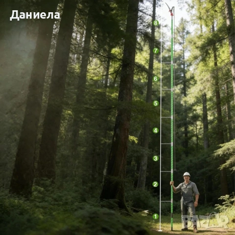 Телескопичен модулен трион за клони 1–8 м с 2 остриета и кука , снимка 7 - Други стоки за дома - 55060757