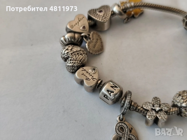 Оригинална сребърна гривна Pandora, снимка 2 - Гривни - 55044232