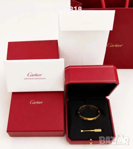 Гривна Cartier Love – Оригинална (размер 16), снимка 3 - Гривни - 54696699