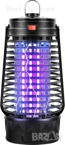 Електрически капан за насекоми Phosooy, 2500V щепселен капан за комари със сменяеми лепящи подложки 