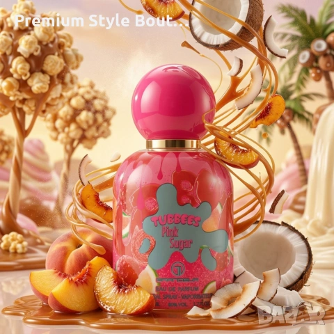 Детски парфюм Tubbees Pink Sugar 50 мл – сладък гурме аромат с праскова, кокос и карамел, снимка 4 - Дамски парфюми - 54122867