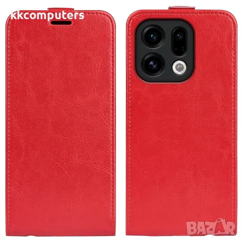 За OPPO Find X9 R64 Texture Вертикален Кожен Калъф със Слот за Карта и Скрийн Протектор – 4 цвята, снимка 3 - Калъфи, кейсове - 55362784