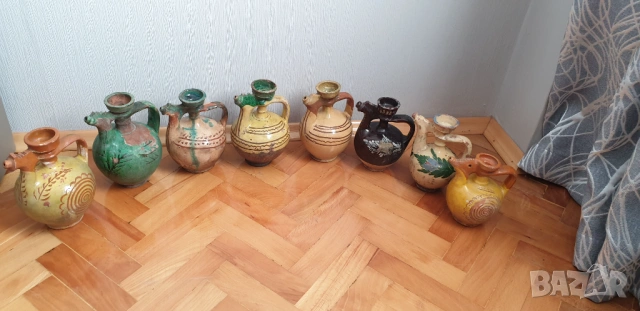 Лот от 8 броя старинни български крондири, бърдета, керамика